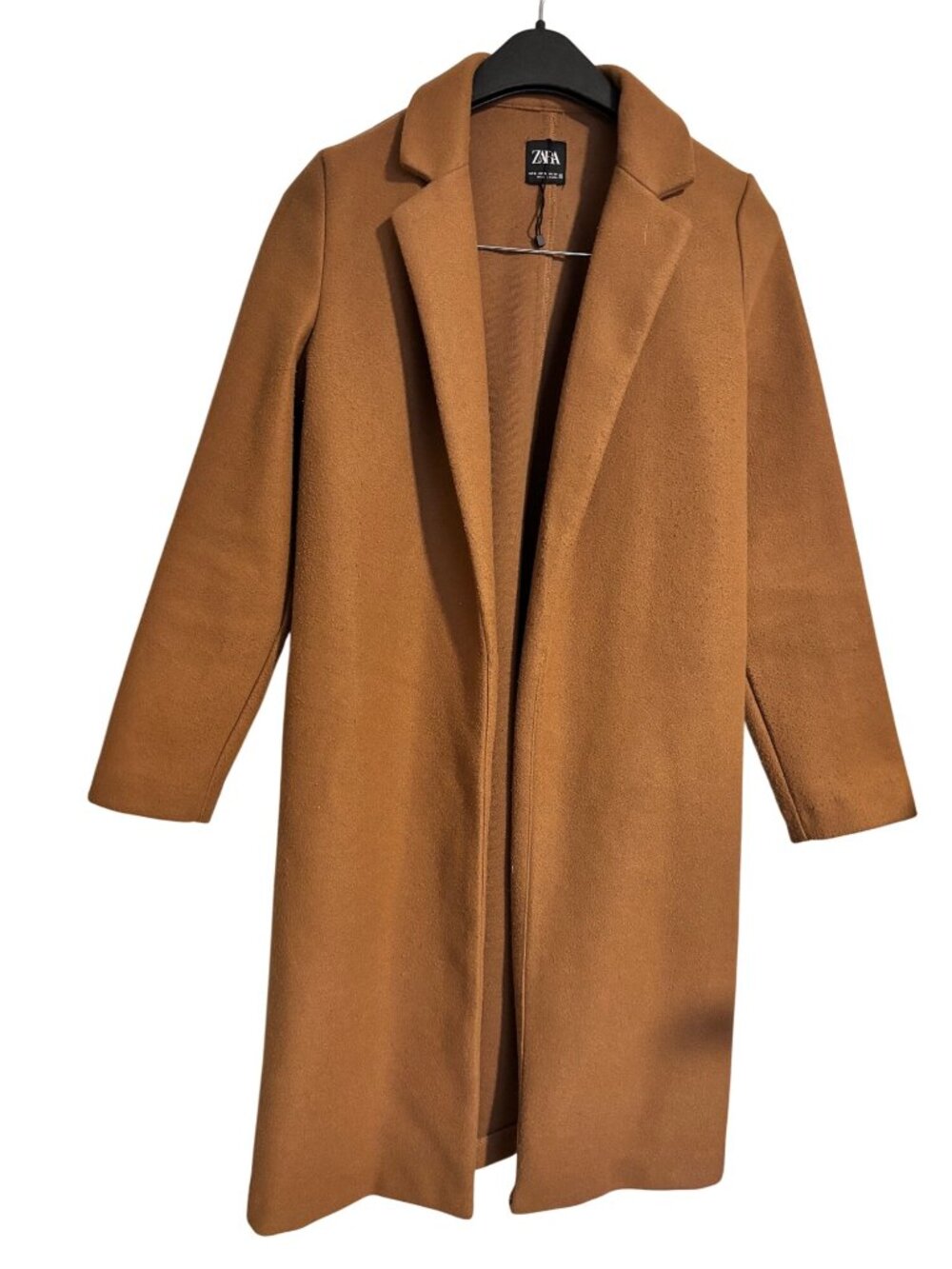 Zara Womens Camel Lapel Coat Size M Lightweight
